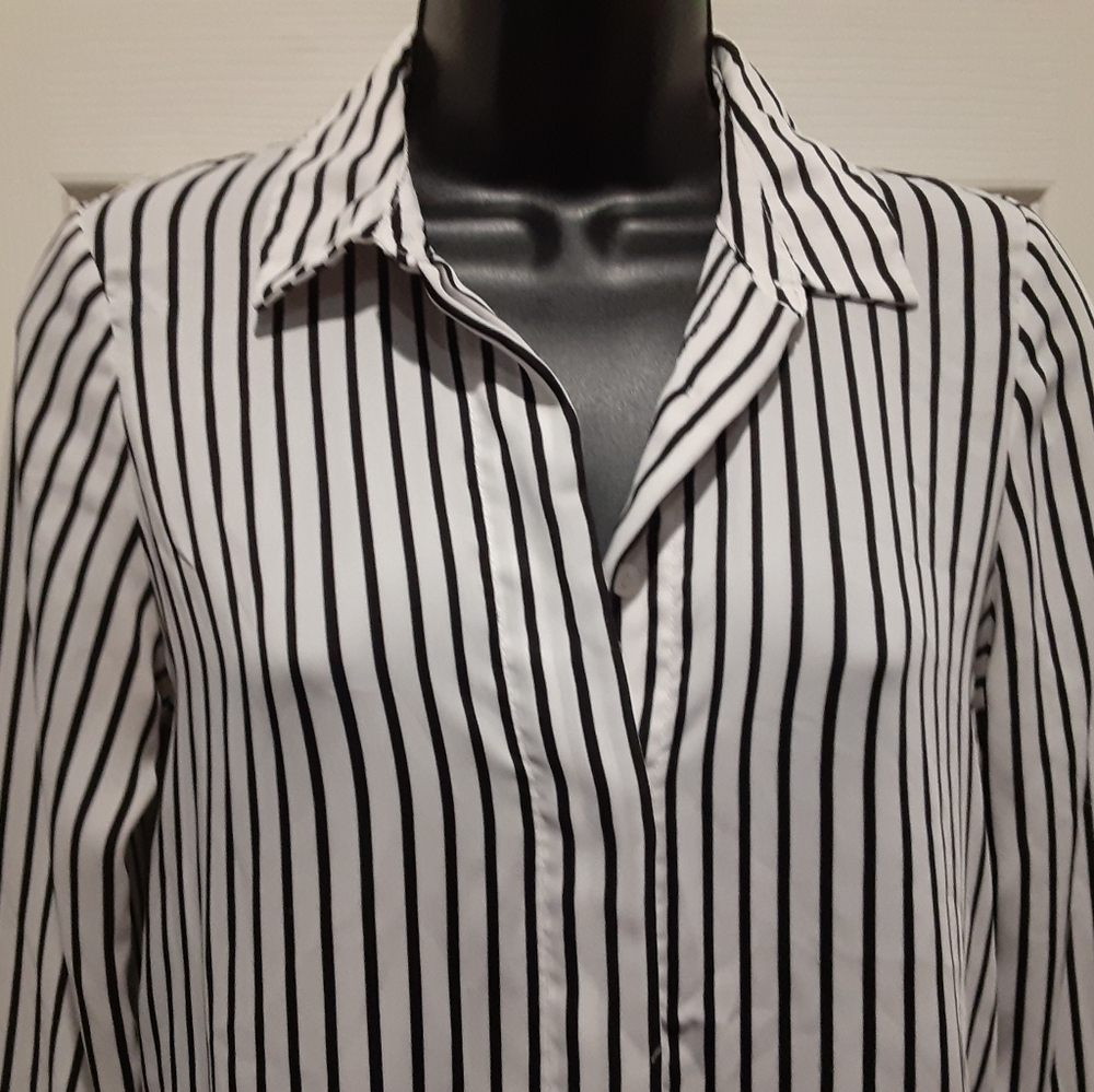 Silky Button Down Work Blouse - image 2